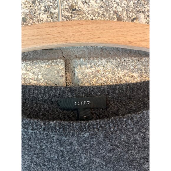 J.Crew Womens Medium Gray Sweater With White Lace Floral Sleeves - Picture 4 of 5